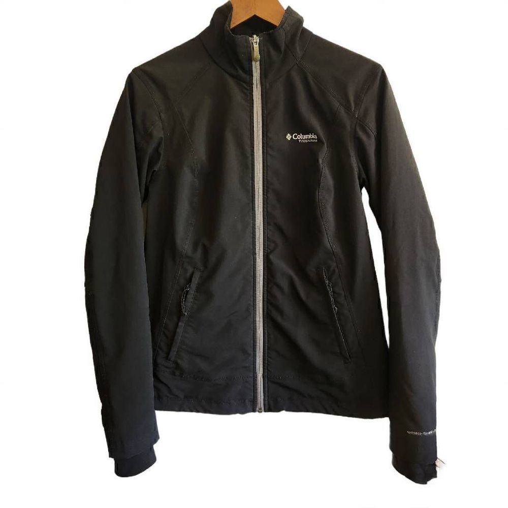 Columbia Titanium Jacket Womens Medium Lightweight Black Zip Front‎